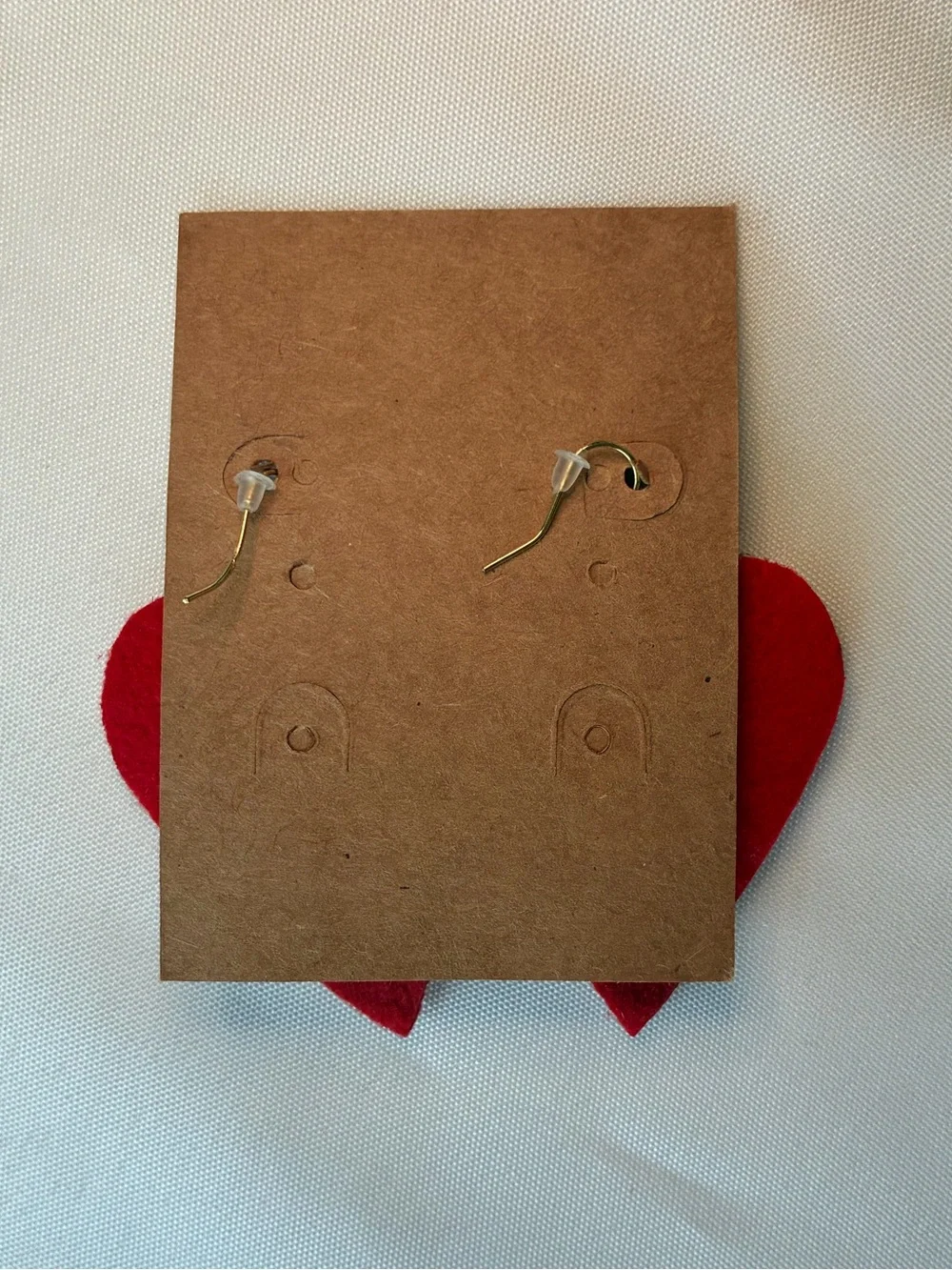 Red Faux Pony Hair Gold Splatter Heart Statement Earrings Rhinestone Border Boho - Picture 5 of 5